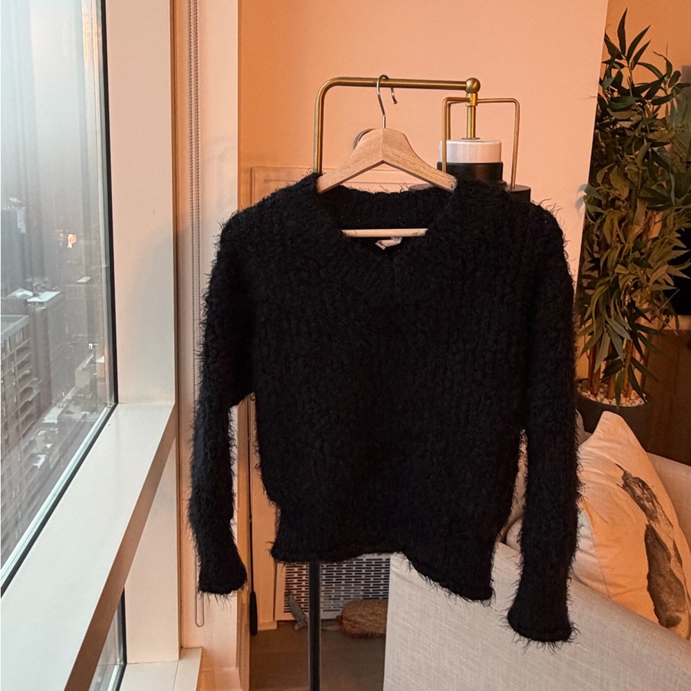 Wishlist Black Textured V-Neck Sweater